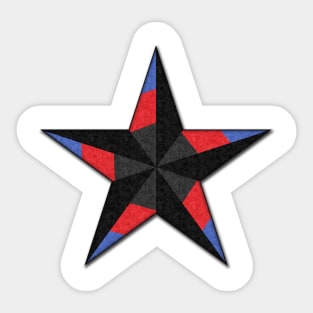 Polyamorous Pride Flag Colored Nautical Star Sticker